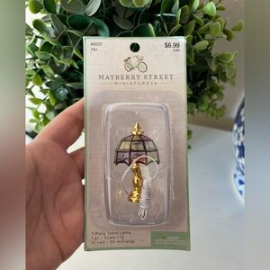 MAYBERRY STREET DOLLHOUSE TIFFANY TABLE LAMP STAINED GLASS 1:12 SCALE 12 VOLT